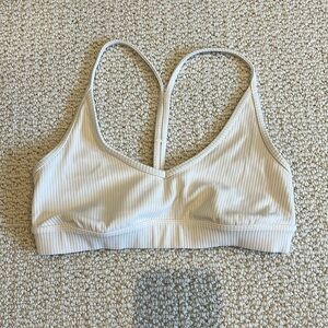 White ribbed Alo sports bra